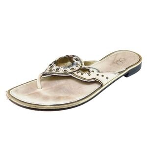Cole‎ Haan Sz 6 B Brown Flip Flop Leather Women Sandals